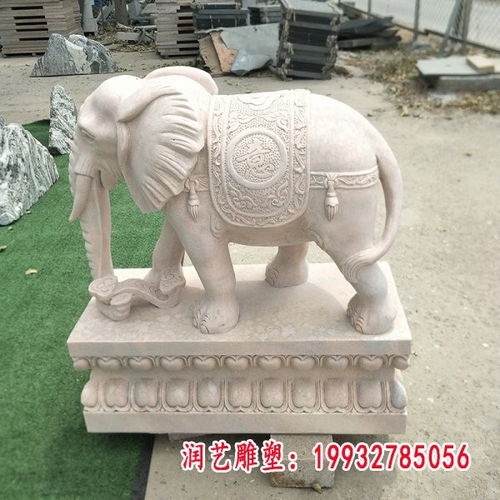 花岗岩石雕塑大象 六盘水青石大象雕塑加工厂